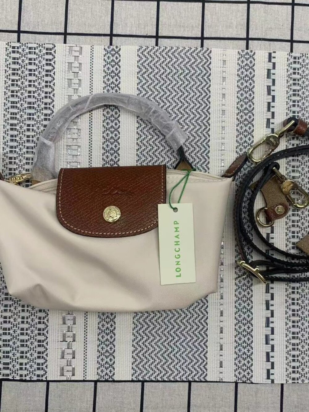 🍦Longchamp Cream Mini Crossbody Bag Le Pliage